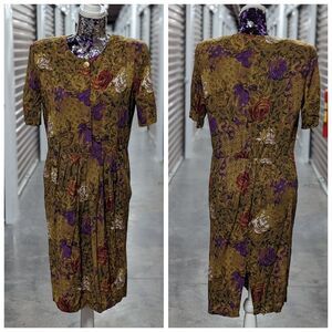 Vintage Scarlett Floral Dress Retro 90s Grunge Cottagecore Boho Chic USA made